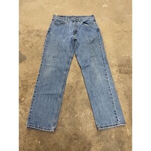 Levis 550 Jeans Mens 34x34 Medium Wash Blue Denim Relaxed Fit Tapered Zip Fly